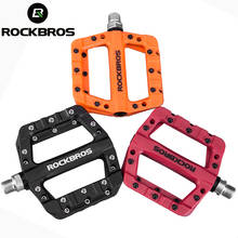 Rockbros pedais de bicicleta profissional, ultraleve, plataforma plana, peças para ciclismo, mountain bike, bmx 2024 - compre barato