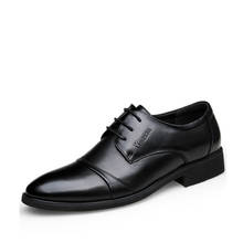 Sapatos masculinos oxford de couro legítimo, calçados pretos tipo oxford para homens de negócios ou casamento, novo, 2020 2024 - compre barato