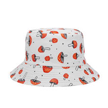 Chapéu de pescador e chapéu para o ar livre, chapéu de pescador com estampa de cogumelo dupla face para homens e mulheres, para verão e primavera 2024 - compre barato