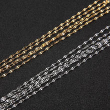 2 Meters Stainless Steel 0.4x1.8mm Flat Oval Lip-shape Water-wave Bulk Chain Fit DIY Bracelets Necklace Jewelry Making Findings 2024 - buy cheap