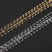 2 Meters Stainless Steel 0.4x1.8mm Flat Oval Lip-shape Water-wave Bulk Chain Fit DIY Bracelets Necklace Jewelry Making Findings 2024 - buy cheap