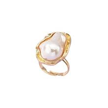 2021 Ins Gold White Faux Pearl Irregular Minimalism Knuckle Finger Rings Trendy Korean Fashion Women Party Jewelry 2024 - buy cheap