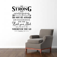 Be Strong And Courageous Wall Sticker Bible Verse Christian Joshua 1:9 Wall Decal Home Decor Living Room Bedroom Art Murals 2024 - buy cheap