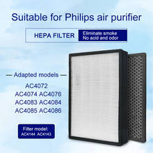 Воздушный фильтр H13, HEPA фильтр AC4144 и угольный фильтр AC4143 для очистителя воздуха Philips AC4072, AC4074, AC4076, AC4083 2024 - купить недорого