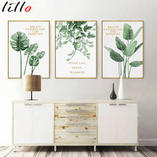 Nordic style poster and prints tropical scandinavian green plant canvas decoration wall painting art for living room unframed 2024 - buy cheap