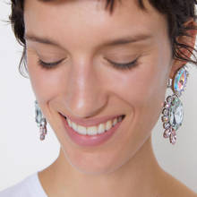 Amaiyllis Party Rhinestone Statement Stud Earrings For Women Chic Geometric Crystal Post Earrings large Pendant Earrings Brincos 2024 - buy cheap