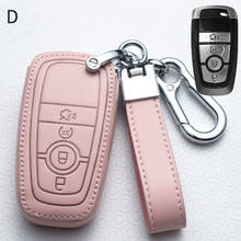 Pink Leather Car Remote Smart Key Fob Cover for Ford Fusion Mustang Edge Ecosport Explorer F150 F250 2013-2021 Car Key Covers 2024 - buy cheap