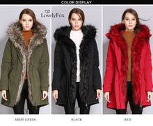 Abrigo holgado de algodón con capucha para mujer, chaqueta gruesa informal con Cuello de piel, Parkas, talla grande 3XL, para invierno 2024 - compra barato