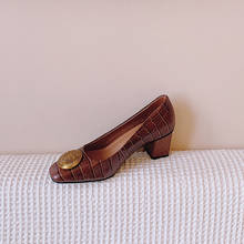 Mezereon-zapatos de tacón Retro de cuero para mujer, calzado Vintage, elegante 2024 - compra barato