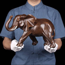 Estatuilla de elefante en miniatura para decoración de jardín, estatua de resina para el hogar, artesanía, oficina, sala de estar, adornos de elefante Feng Shui 2024 - compra barato