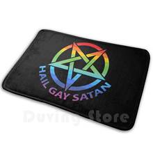 Granizo gay satanás pentagrama tapete tapete antiderrapante tapetes quarto morte metal preto satanismo anticristo satanista 2024 - compre barato