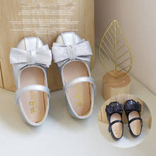 Meninas sapatos crianças primavera outono fundo macio rasa boca sapatos arco princesa menina ervilhas sapatos 2024 - compre barato