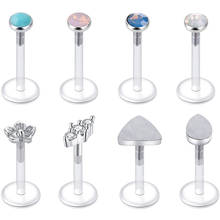 16G Lip Piercing Helix Earring Surgical Steel Bioflex Tragus Cartilage Lip Rings  Zircon Labret Stud Barbell Piercing Jewelry 2024 - buy cheap