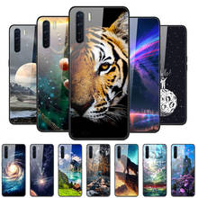 Funda de vidrio templado con dibujos animados para OPPO A91, carcasa trasera dura para OPPO A91 2020, A 91, OPPOA91 2024 - compra barato