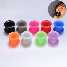 ZS 1 Pair Colorful Silicone Ear Plug And Tunnel Thick Ear Gauges 3-25MM Double Flared Ear Expanders Sterchers Piercing Jewelry 2024 - buy cheap