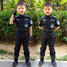 Fantasia cosplay infantil de uniforme de polícia, fantasia de halloween para festa e carnaval, cosplay de meninos e meninas, conjunto de calças mais bonitas 2024 - compre barato