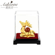 Lucky Deer Statue Figurines Home Statue Decoration 24K Gold Foil Crafts Tabletop Car Lucky Ornaments Home Office Decoration Gift 2024 - buy cheap