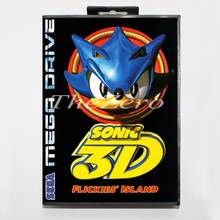 Sônico 3d cintilação land com caixa para 16 bit md cartão de jogos de vídeo para sega mega drive/genesis 2024 - compre barato