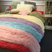 1Piece White Blue Pink Purple Gray Warm Soft Mink Velvet+Berber Fleece Duvet Cover Girls Bedding Set40 2024 - buy cheap