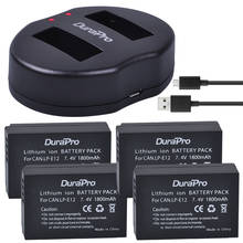 DuraPro 4x1800 мА/ч, LP-E12 LP E12 Перезаряжаемые Батарея + USB Зарядное устройство для Canon M 100D поцелуй X7 Rebel SL1 EOS M10 DSLR Камера 2024 - купить недорого