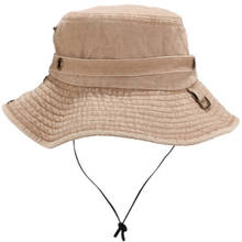 Chapéu de pesca em jeans com aba larga, chapéu de pesca lavado com fio de algodão, chapéu de balde de pesca, caminhadas, camping, praia, chapéu de sol masculino, panamá 2024 - compre barato