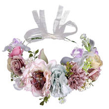 Pearl Rose Mori-Style garland  Artificial Flower Hair Band Bohemian Women's head wear 2024 - buy cheap