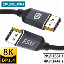 Cable DP 8K 4K 144Hz 165Hz, puerto de pantalla 1,4, Cable DisplayPor para monitor, adaptador DP 1,2, transporte de vídeo, juegos gráficos para coche 2024 - compra barato