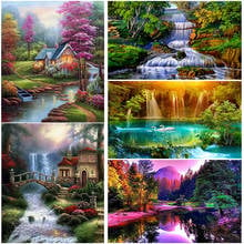 Waterfall Scenic DIY 5D Diamond Painting Full Round Drll Landscape Diamond Embroidery Mosaic Cross Stitch Kits Home Decor 2024 - buy cheap