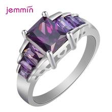 Bright Colors Big Cz Crystal Cubic Zirconia Rings For Women Fashion 925 Sterling Silver Jewelry Wedding Shining Accessories Anel 2024 - buy cheap