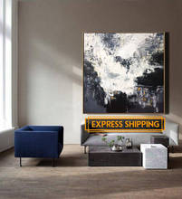 Large Abstract Oil Painting Oversize Painting Black And White Abstract Painting Black Painting Gray Painting Wall Art Canvas 2024 - buy cheap