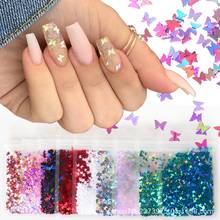 12 Colors Holographic Nail Glitter Flakes Chunky Glitter Epoxy Resin Festival Chunky Star Butterfly Mixed Sequins 2g Per 2024 - buy cheap