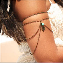 Bohemia Bronze Leaf Bracelets For Women Handmade Chain Charms Arm Bracelet Bangle Beach Armband Jewelry 2024 - buy cheap