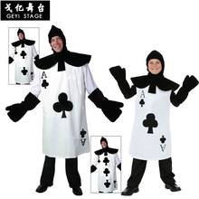 Halloween Alice in Wonderland Costumes Soldier Cosplay Poker Plum Blossom A Clothes Black and White Parent-child Poker Costum 2024 - buy cheap