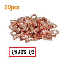 10pcs Wire Ring Terminal Copper 1/0 AWG Gauge 1/2 Connectors Cable Wire Connectors Car Audio Terminals 2024 - buy cheap