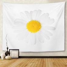 Colgante de pared para sala de estar y dormitorio, hermoso tapiz de flor verde, manzanilla, ojo de buey, Margarita, Marguerita amarilla, 50x60 pulgadas 2024 - compra barato