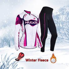 Thermal Fleece cycling jersey women set Winter bicycle clothes 2022 bike clothing Female dress sport suit maillot mtb uniform 2024 - buy cheap