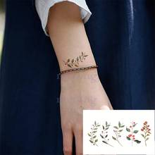 Pegatina de tatuaje de estilo colorido para mujer, tatuaje adhesivo de árbol, flor, hoja, Animal, Rosa temporal, arte corporal, tatuaje falso, tatuaje Flash, gran oferta 2024 - compra barato