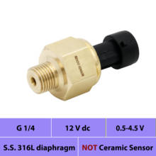 Sensor de pressão, 12v dc, 0.5 4.5v sinal, 10bar , 12, 16, 25 bar, medidor selecionado, 30, 50psi, 75 psi, diafgrama 316l, bronze 2024 - compre barato