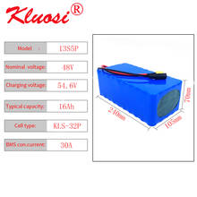 KLUOSI 13S5P 48V 16Ah 48V Battery 54.6V Lithium Battery Pack with 30A BMS for Motor Electric Scooter Vehicle Ebike Bicycle Etc 2024 - buy cheap