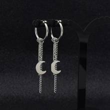 Punk Stainless Steel Chain tassel Moon Ear Cuff Without Piercing Man Earrings Clip Earring for Woman Men Boy Earrings Jewelry 2024 - buy cheap