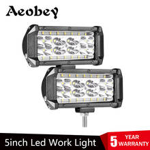 Aebey-Barra de luz LED de trabajo impermeable IP68, 5 pulgadas, 84w, 28LED, haz de inundación para el trabajo, conducción fuera de carretera, barco, coche, Tractor, camión 2024 - compra barato