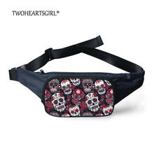 Twoheartsgirl legal crânio impresso cintura packs cinto saco estilo punk fanny pacote de viagem bolsa do telefone à moda unisex saco 2024 - compre barato