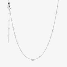 Colar de prata esterlina 925 genuína, corrente com miçangas para mulheres, joias finas, colares de declaração 2024 - compre barato