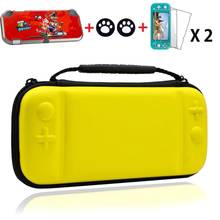 Bolsa de transporte para nintendo switch lite com 2 slots de armazenamento de cartão de jogo e filme temperado, capa protetora tpu macia anti-risco 2024 - compre barato