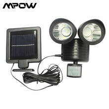 Mpow-luz Solar de doble cabeza para exteriores, lámpara Solar impermeable con Sensor de movimiento, PIR, focos de jardín, 22 LED 2024 - compra barato