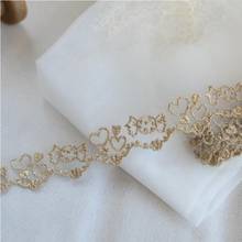 2 Meters Vintage Gold Embroidered Net Lace Trim Fabric Candy Pattern Lace DIY Sewing Craft Supplies 7cm Width 2024 - buy cheap