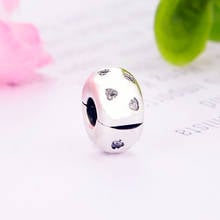 Fit Original Pan Charm Bracelet 100% 925 Silver Round Shape Spacer Stopper Lock Clips Beads Making Women Berloque 2022 NEW 2024 - buy cheap