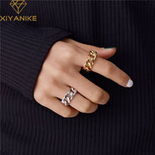 XIYANIKE Trendy 925 Sterling Silver Chain Rings for Women Couples Vintage Handmade Twisted Geometric Finger Jewelry Party Gifts 2024 - buy cheap