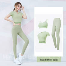 2020 Vansydical Yoga Sets Women Gym Fitness Suit Sports Bra+Sexy Crop Tops+High Waist Leggings Suits for Workout Running 2024 - buy cheap