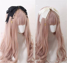 Gothic Lolita Lace Trim KC Headband Pearls Bow Handwork Hair Accessories Headwear Women's Headdress D277 2024 - buy cheap